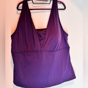 Land’s End Women's BlackBerry Tankini Top Sz 26W